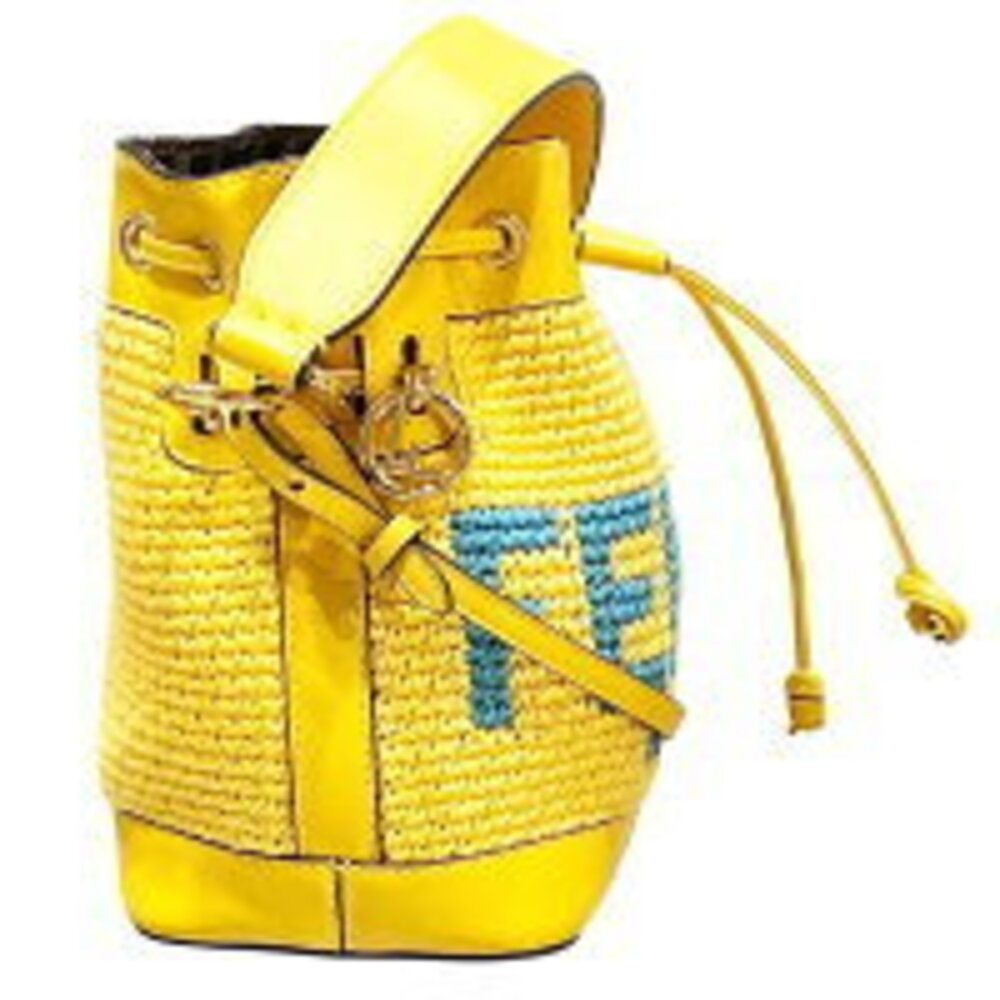 Fendi Crochet Drawstring Yellow Bag Strap Montresor MK - Picture 4 of 8